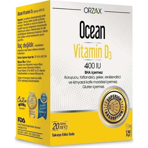 Ocean Vitamin D3 400 IU Sprey 20ml