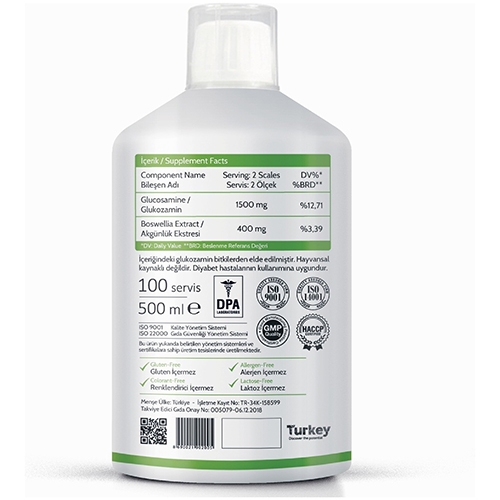 Biomet S1 Likit ve Bitkisel Glukozamin 500 ml