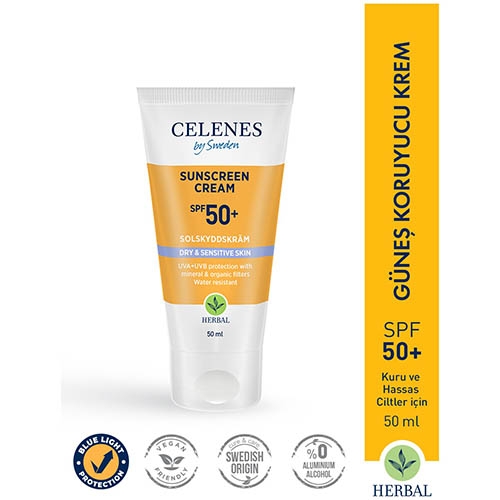 Celenes Herbal Güneş Kremi Kuru ve Hassas Ciltler 50 Spf 50 ml