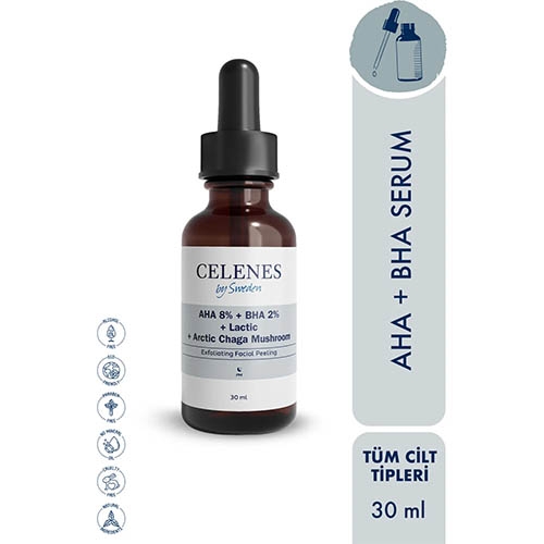 Celenes Aha + Bha + Lactıc + Arctıc Chaga Mushroom Serum 30 ML