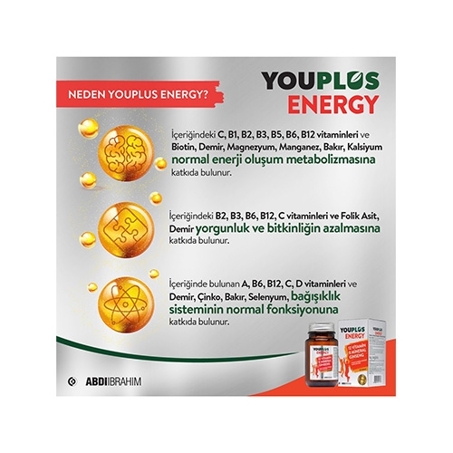 Youplus Energy Vitamin ve Mineral Kompleksi 30 Tablet